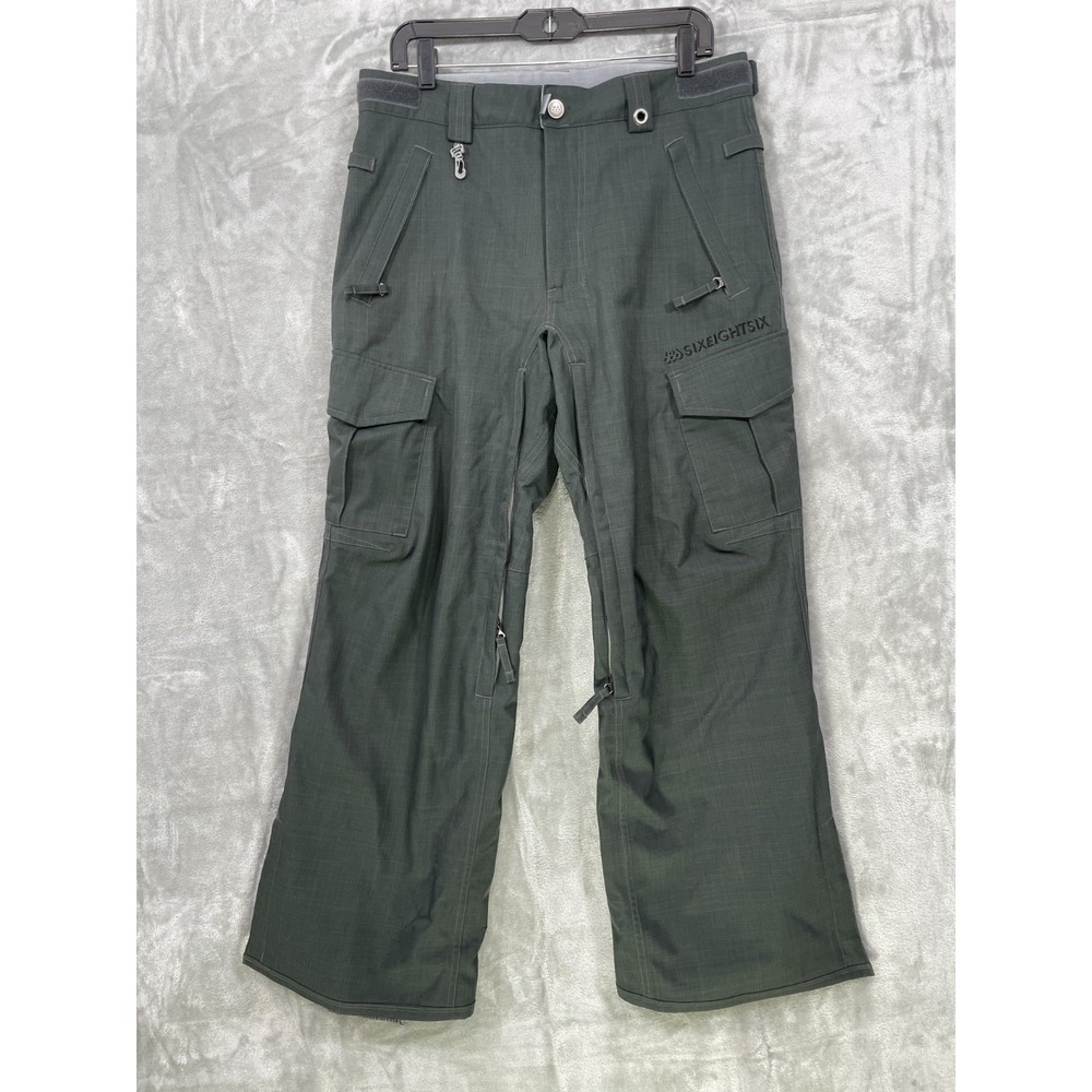 686 Mannual Insulated‎ nfiDRY Mens Small Pants 10000mm Snowboard Ski Gray Adjust
